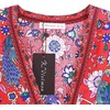 image:imageRVivimos Womens Short Sleeve Floral Print V Neck Cotton Tunic DressRed