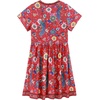 image:imageRVivimos Womens Short Sleeve Floral Print V Neck Cotton Tunic DressRed