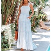 image:imageRVivimos Womens Summer Cotton Adjustable Straps Stripe Casual Flowy A Line Maxi Pockets DressBluestripe