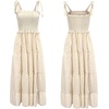 image:imageRVivimos Womens Summer Cotton Adjustable Straps Stripe Casual Flowy A Line Maxi Pockets DressBrownstripe