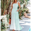 image:imageRVivimos Womens Summer Cotton Adjustable Straps Stripe Casual Flowy A Line Maxi Pockets DressGreenstripe