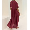 image:imageRVivimos Womens Summer Cotton Flowy Maxi Dress Short Sleeve V Neck Empire Waist Boho Tiered Ruffle Casual Loose Long DressesWine Red