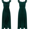 image:imageRVivimos Womens Summer Cotton Off Shoulder Ruffled Ruched Flowy Maxi Dress with SplitDarkgreen