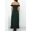 image:imageRVivimos Womens Summer Cotton Off Shoulder Ruffled Ruched Flowy Maxi Dress with SplitDarkgreen
