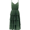 image:imageRVivimos Womens Summer Cotton Spaghetti Straps VNeck Layered Ruffle Hem Boho Swing Midi DressArmygreen