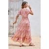 image:imageRVivimos Womens Summer Floral Print Cotton Short Sleeve Flowy DressBlush