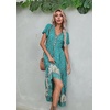 image:imageRVivimos Womens Summer Floral Print Cotton Short Sleeve Flowy DressGreen3