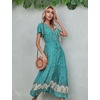 image:imageRVivimos Womens Summer Floral Print Cotton Short Sleeve Flowy DressGreen3