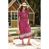 image:imageRVivimos Womens Summer Floral Print Cotton Short Sleeve Flowy DressMagenta