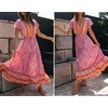 image:imageRVivimos Womens Summer Floral Print Cotton Short Sleeve Flowy DressPinkorange
