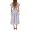 image:imageRVivimos Womens Summer Floral Print Puff Sleeves Vintage Ruffles Midi DressGray