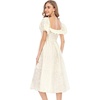 image:imageRVivimos Womens Summer Floral Print Puff Sleeves Vintage Ruffles Midi DressLightyellow