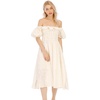 image:imageRVivimos Womens Summer Floral Print Puff Sleeves Vintage Ruffles Midi DressLightyellow