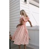 image:imageRVivimos Womens Summer Floral Print Puff Sleeves Vintage Ruffles Midi DressPink