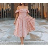 image:imageRVivimos Womens Summer Floral Print Puff Sleeves Vintage Ruffles Midi DressPink