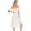 image:imageRVivimos Womens Summer Floral Print Puff Sleeves Vintage Ruffles Midi DressWhite