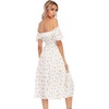 image:imageRVivimos Womens Summer Floral Print Puff Sleeves Vintage Ruffles Midi DressWhite
