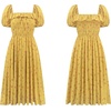 image:imageRVivimos Womens Summer Floral Print Puff Sleeves Vintage Ruffles Midi DressYellow
