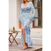 image:imageRVivimos Womens Summer Long Sleeve Cardigan Sexy Maxi DressesWhiteblue