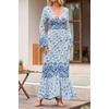image:imageRVivimos Womens Summer Long Sleeve Cardigan Sexy Maxi DressesWhiteblue