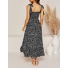 image:imageRVivimos Womens Summer Straps Cotton Irregular Polka Dot Ruffles Midi DressBlack