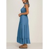 image:imageRVivimos Womens Summer Straps Cotton Irregular Polka Dot Ruffles Midi DressBlue