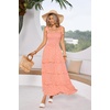 image:imageRVivimos Womens Summer Straps Cotton Irregular Polka Dot Ruffles Midi DressLightsalmon2