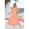 image:imageRVivimos Womens Summer Straps Cotton Irregular Polka Dot Ruffles Midi DressLightsalmon2