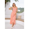 image:imageRVivimos Womens Summer Straps Cotton Irregular Polka Dot Ruffles Midi DressLightsalmon2