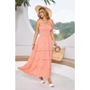 image:imageRVivimos Womens Summer Straps Cotton Irregular Polka Dot Ruffles Midi DressLightsalmon2
