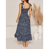 image:imageRVivimos Womens Summer Straps Cotton Irregular Polka Dot Ruffles Midi DressNavyblue