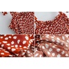 image:imageRVivimos Womens Summer Straps Cotton Irregular Polka Dot Ruffles Midi DressOrange