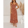image:imageRVivimos Womens Summer Straps Cotton Irregular Polka Dot Ruffles Midi DressOrange
