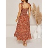 image:imageRVivimos Womens Summer Straps Cotton Irregular Polka Dot Ruffles Midi DressOrange