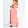 image:imageRVivimos Womens Summer Straps Cotton Irregular Polka Dot Ruffles Midi DressPink
