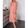 image:imageRVivimos Womens Summer Straps Cotton Irregular Polka Dot Ruffles Midi DressPink2