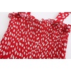 image:imageRVivimos Womens Summer Straps Cotton Irregular Polka Dot Ruffles Midi DressRed