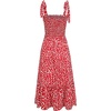 image:imageRVivimos Womens Summer Straps Cotton Irregular Polka Dot Ruffles Midi DressRed