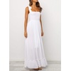 image:imageRVivimos Womens Summer Straps Cotton Irregular Polka Dot Ruffles Midi DressWhite2