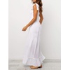 image:imageRVivimos Womens Summer Straps Cotton Irregular Polka Dot Ruffles Midi DressWhite2