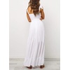 image:imageRVivimos Womens Summer Straps Cotton Irregular Polka Dot Ruffles Midi DressWhite2