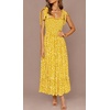 image:imageRVivimos Womens Summer Straps Cotton Irregular Polka Dot Ruffles Midi DressYellow