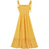 image:imageRVivimos Womens Summer Straps Cotton Irregular Polka Dot Ruffles Midi DressYellow