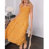 image:imageRVivimos Womens Summer Straps Cotton Irregular Polka Dot Ruffles Midi DressYellow2