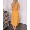 image:imageRVivimos Womens Summer Straps Cotton Irregular Polka Dot Ruffles Midi DressYellow2