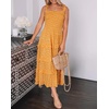 image:imageRVivimos Womens Summer Straps Cotton Irregular Polka Dot Ruffles Midi DressYellow2