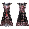 image:imageRVivimos Womens Summer Vintage Floral Print Deep V Neck High Low Long DressesBlack