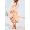 image:imageRVivimos Womens V Neck Bell Sleeve Vintage Floral Embroidered High Low Long DressesPeach