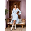 image:imageRVivimos Womens V Neck Bell Sleeve Vintage Floral Embroidered High Low Long DressesSky Blue