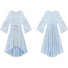 image:imageRVivimos Womens V Neck Bell Sleeve Vintage Floral Embroidered High Low Long DressesSky Blue